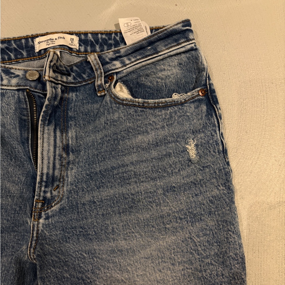 Abercrombie & Fitch Distressed Blue Boyfriend Jeans
